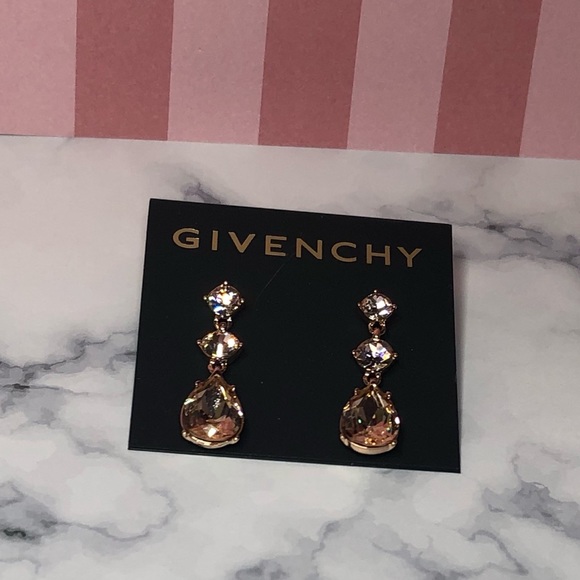GIVENCHY Rose Gold/Champagne Drop Earrings with Post Backs - Picture 16 of 16